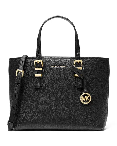 Michael Kors Laila Small East West Leather Crossbody Tote In Black