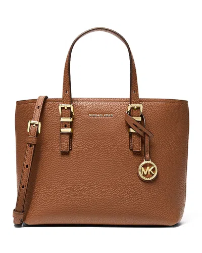 Michael Kors Laila Small East West Leather Crossbody Tote In Brown