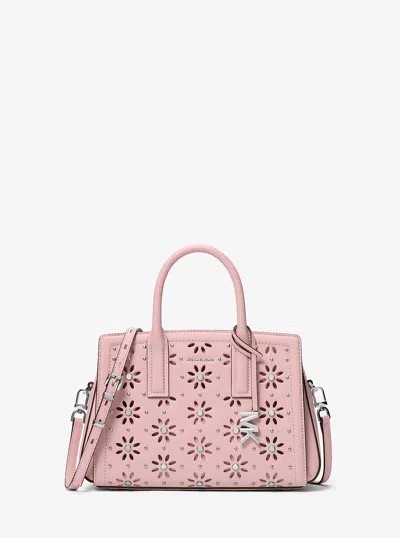 Michael Kors Laila Small Embellished Laser Cut Leather Satchel In Multi