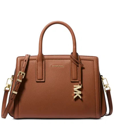 Michael Kors Laila Small Leather Satchel Bag In Brown