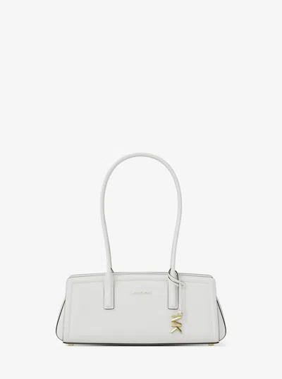 Michael Kors Laila Small Leather Shoulder Bag In White