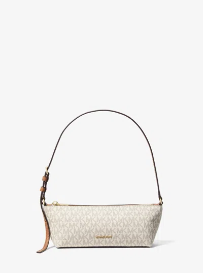 Michael Kors Laila Small Signature Logo Pochette In Natural