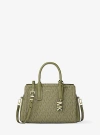 Michael Kors Laila Small Signature Logo Satchel In Green