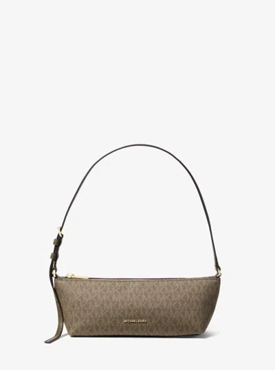 Michael Kors Laila Small Signature Logo Satchel In Green