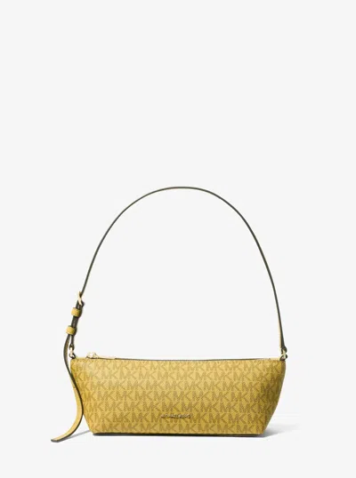 Michael Kors Laila Small Signature Logo Satchel In Green
