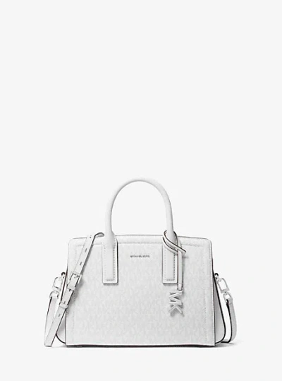 Michael Kors Laila Small Signature Logo Satchel In Grey