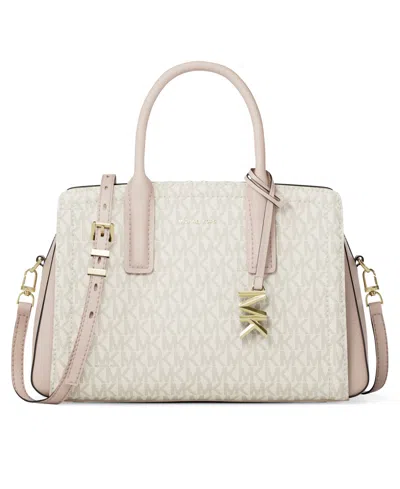 Michael Kors Laila Small Signature Logo Satchel Handbag In Purple