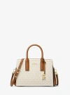 Michael Kors Laila Small Signature Logo Satchel In Natural
