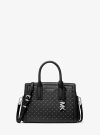 Michael Kors Laila Small Studded Leather Satchel In Black