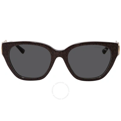 Michael Kors Lake Como Dark Grey Solid Cat Eye Ladies Sunglasses Mk2154 370687 54 In Brown / Dark / Grey
