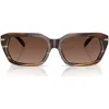 Michael Kors Lake Tahoe 54mm Gradient Polarized Rectangular Sunglasses In Brown