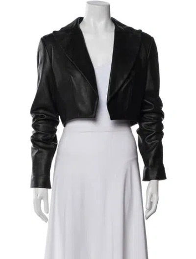 Pre-owned Michael Kors Lamb Leather Bolero In Black