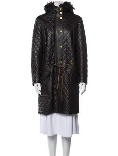 Pre-owned Michael Kors Lamb Leather Coat In Brown