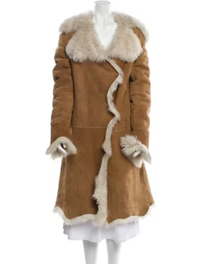 Pre-owned Michael Kors Lamb Leather Coat In Neutral