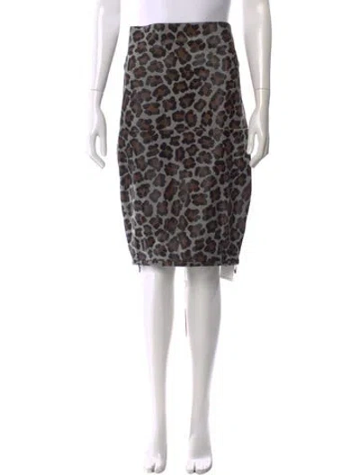 Pre-owned Michael Kors Lamb Leather Knee-length Skirt W/ Tags In Multi