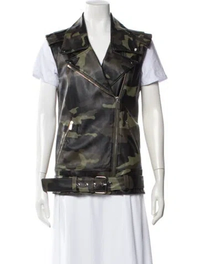 Pre-owned Michael Kors Lamb Leather Vest In Multi