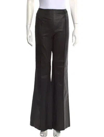 Pre-owned Michael Kors Lamb Leather Wide Leg Pants W/ Tags In Black