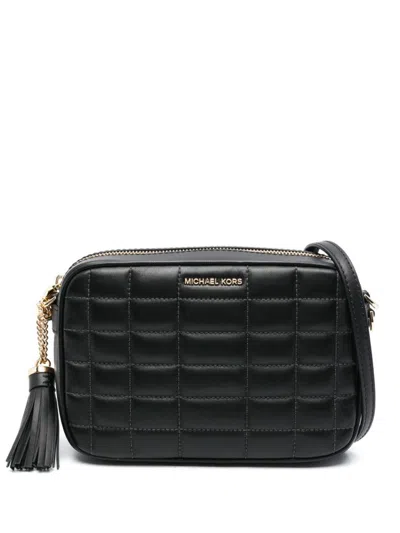 Michael Kors Lambskin Crossbody Bag In Black
