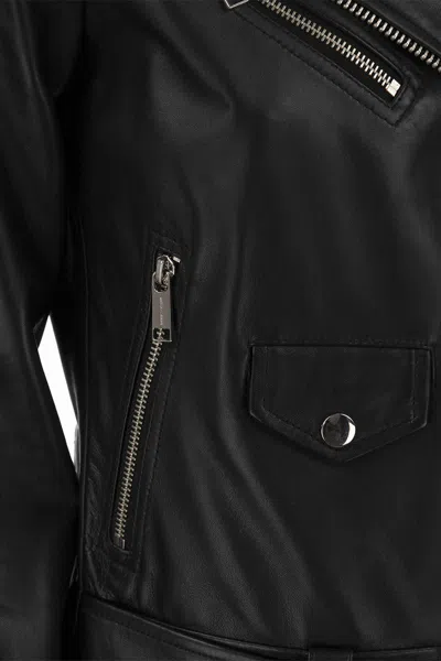 Michael Kors Lambskin Jacket In Black