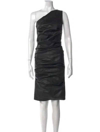 Pre-owned Michael Kors Lambskin Knee-length Dress In Black