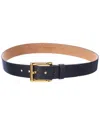 Michael Kors Collection Lance Leather Belt In Black