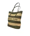 Michael Kors Large Bag With Woven Texture In Green