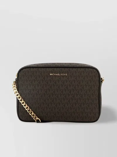Michael Kors Jet Set Camera Bag In Brownblk