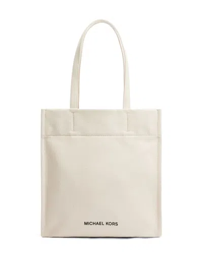 Michael Kors Large Cotton Tote Bag In Neutrals