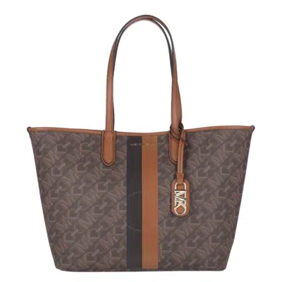 Michael Kors Large Eliza Signature Logo Shoulder Bag In Brown
