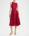 Michael Kors Floral Lace Dress In Raspberry