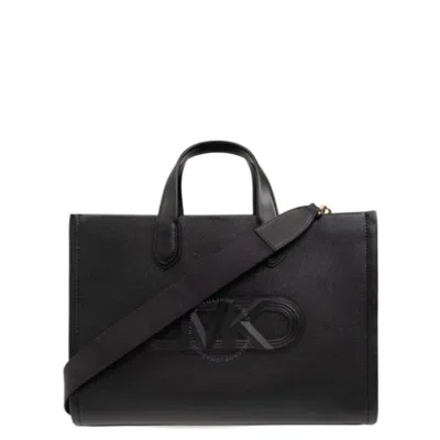 Michael Kors Large Gigi Logo Leather Tote Bag In Black