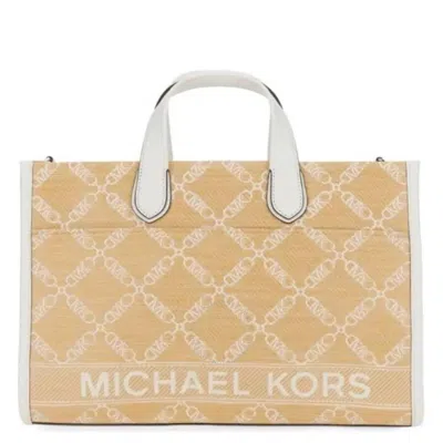 Michael Kors Large Gigi Monogram Jacquard Tote Bag In White