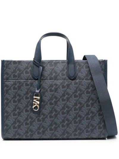 Michael Kors Large Grab Tote In Blue