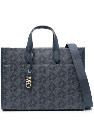 Michael Kors Large Grab Tote In Blue