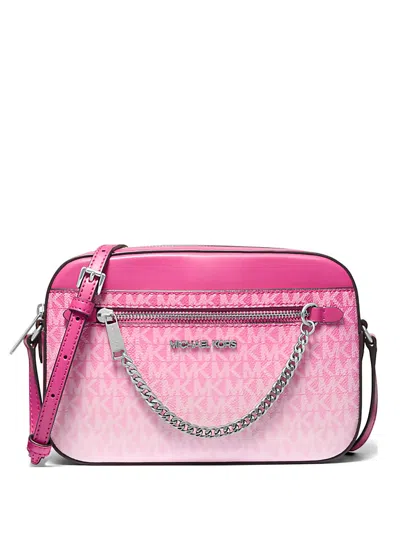 Michael Kors Large Jet Set Chain Cross Body Bag In Pink