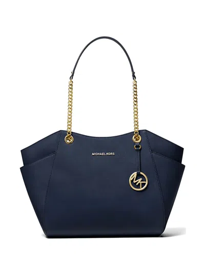 Michael Kors Large Jet Set Chain-link Tote Bag In Blue