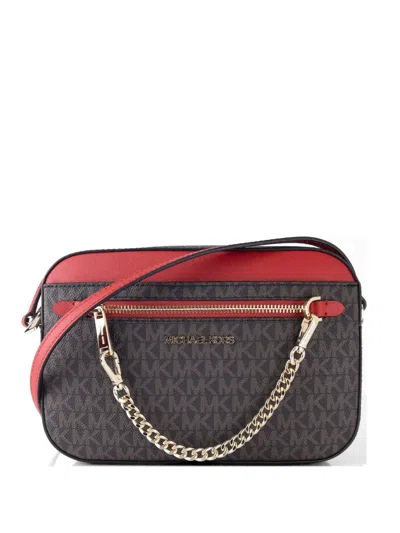 Michael Kors Large Jet Set Monogram-pattern Cross Body Bag In Multi