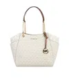 Michael Kors Large Jet Set Shoulder Bag In White