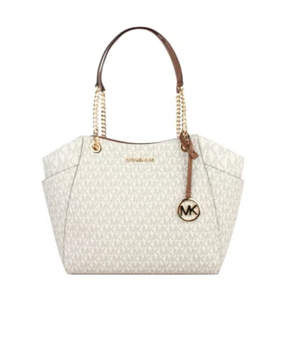 Michael Kors Large Jet Set Shoulder Bag In White
