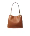 Michael Kors Michael  Kensington Large Leather Shoulder Tote In Brown