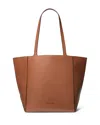 Michael Kors Jordi Large Leather Tote Bag In Luggage