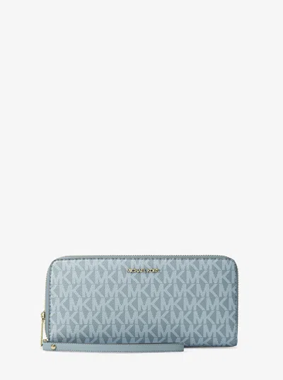 Michael Kors Large Logo Continental Wallet In Blue