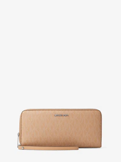 Michael Kors Large Logo Continental Wallet In Brown