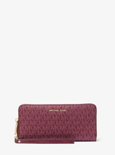 Michael Kors Large Logo Continental Wallet In Pink