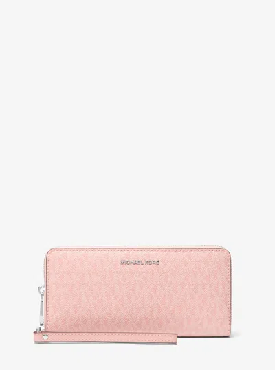 Michael Kors Large Logo Continental Wallet In Pink