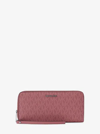 Michael Kors Large Logo Continental Wallet In Red