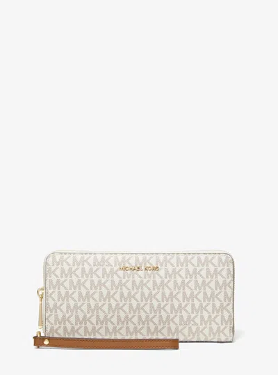 Michael Kors Large Logo Continental Wallet In White