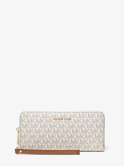 Michael Kors Large Logo Continental Wallet In White