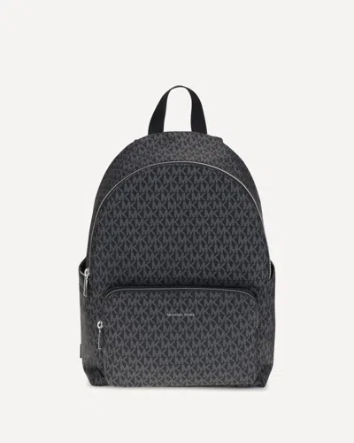 Michael Kors Large Logo Print Backpack In Black