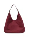 Michael Kors Nolita Large Nubuck Hobo Shoulder Bag In Red